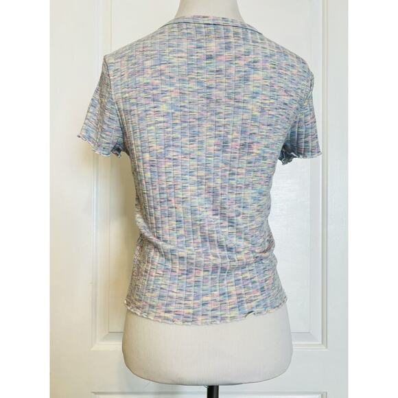 Code x Mode Purple Space Dye Stretch Boutique Designer Fitted T-Shirt NEW Tee M - Picture 3 of 12